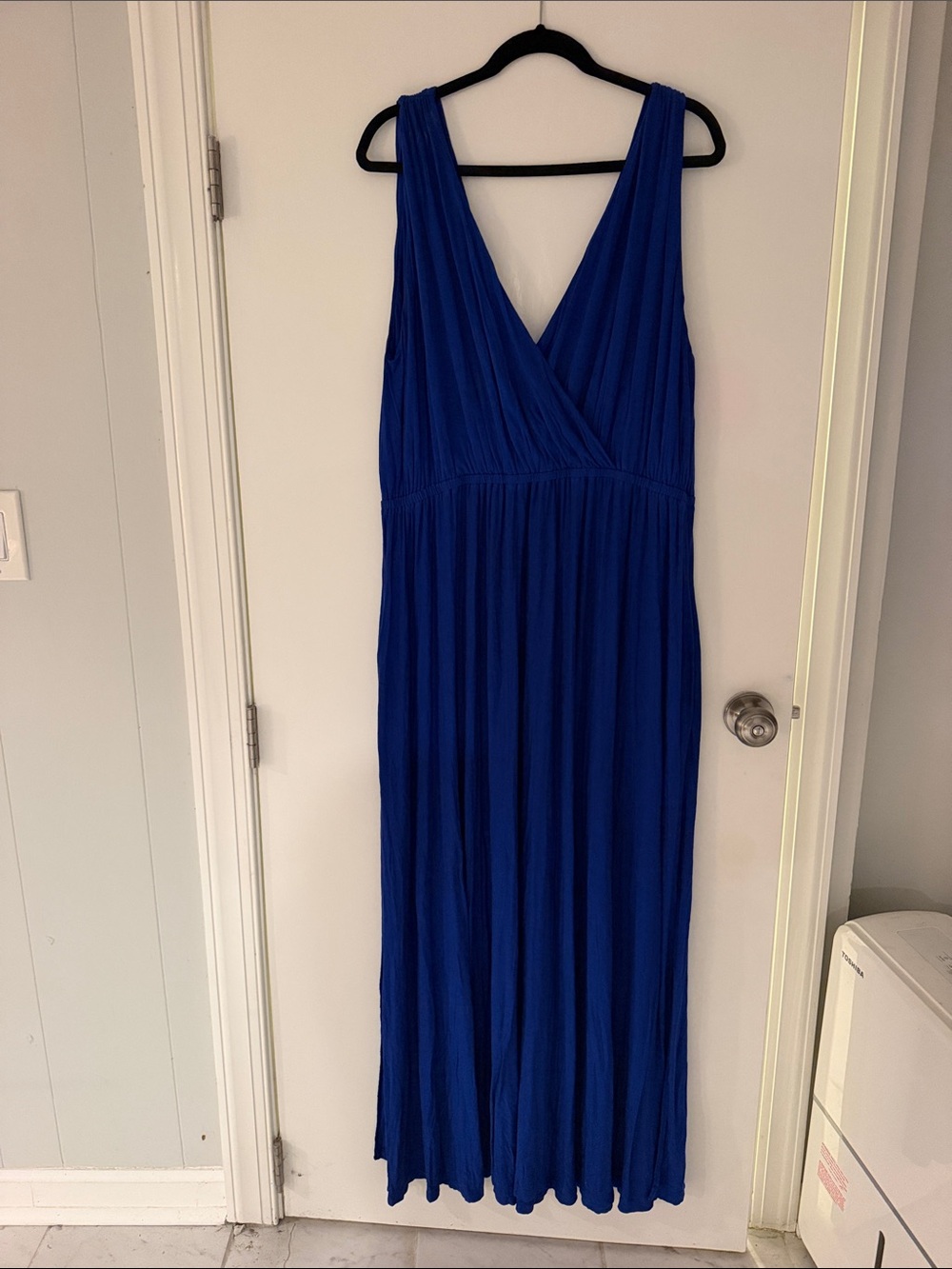 Banana Republic Cobalt Blue Sleeveless V-Neck Maxi Dress